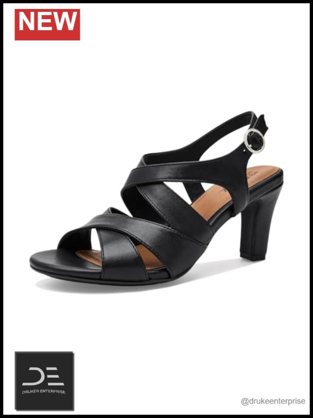 EuroSoft Imari Heeled Sandals Faux Leather Slingback Buckle